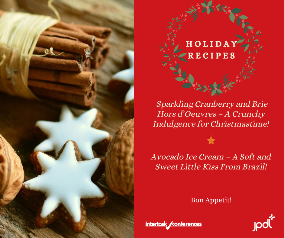 JPdL’s Holiday Recipes : Sparkling Cranberry and Brie Hors d’Oeuvres & Avocado Ice Cream !