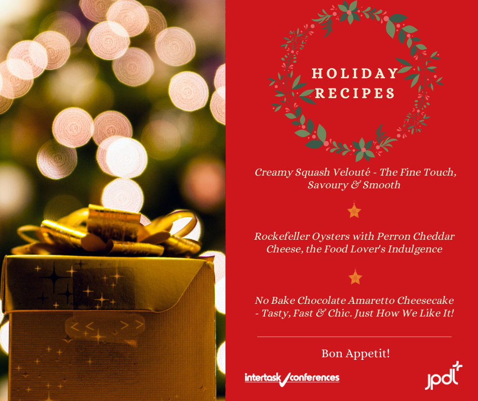 JPdL’s Holiday Recipes: Squash Velouté, Oysters & Cheesecake!